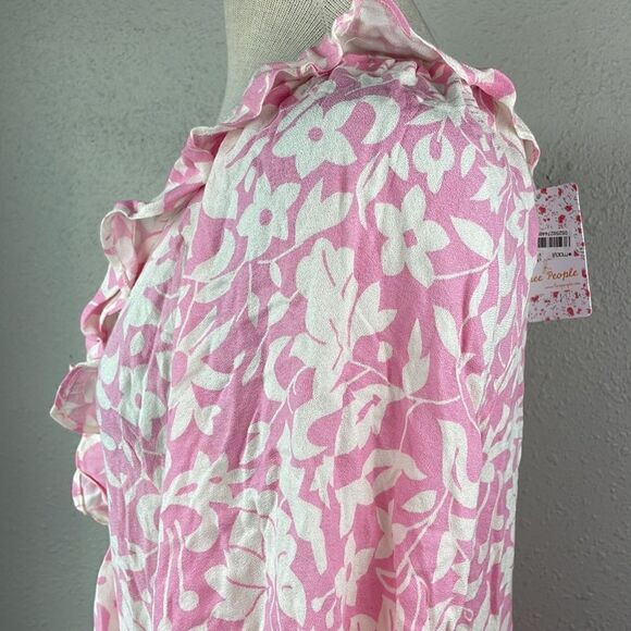 NWT Free People Pink Bubble Gum Floral Dress Size M - Picture 4 of 7